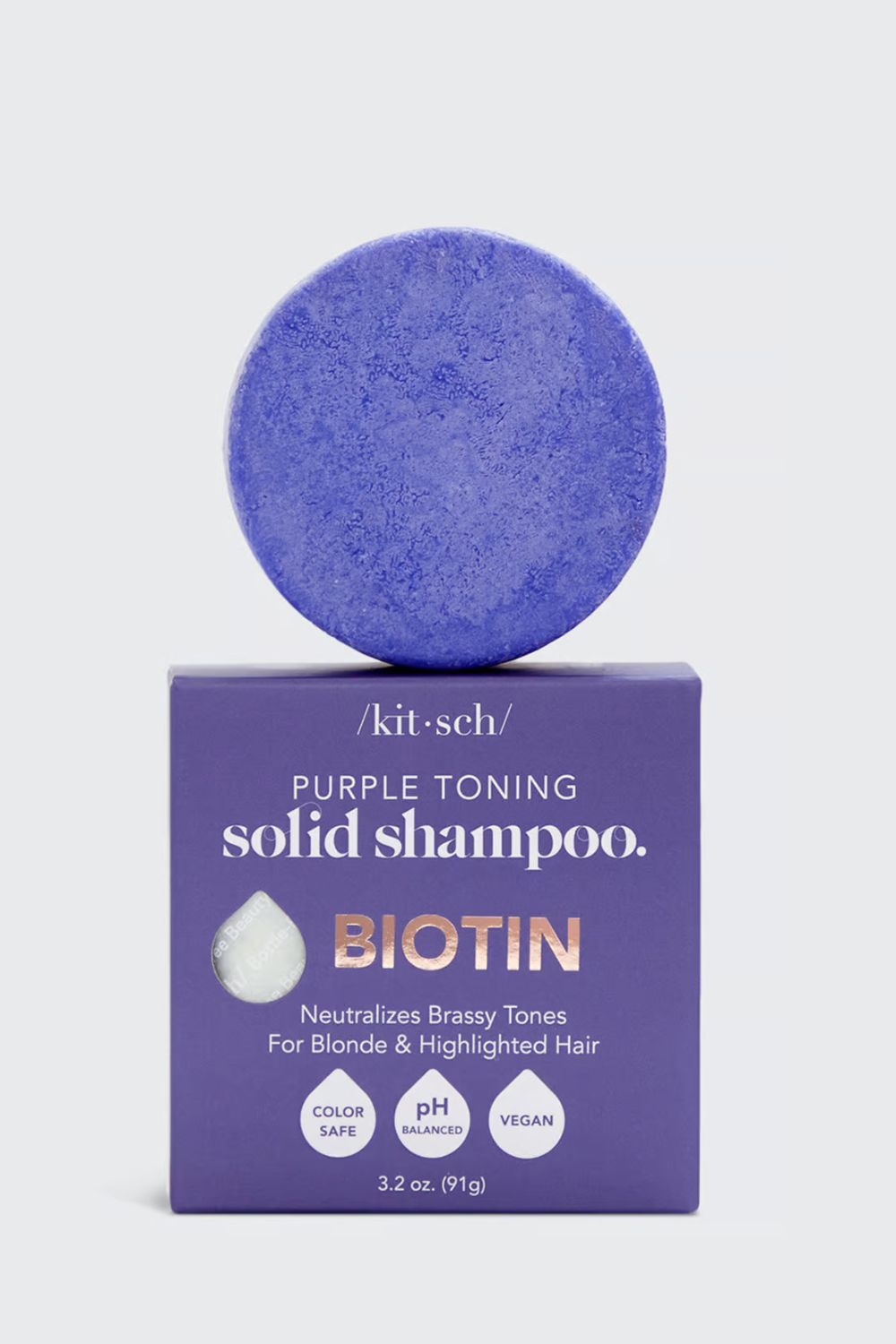 Kitsch - Shampoo & Conditioner - Purple Toning Solid Bar with Biotin - 1pc