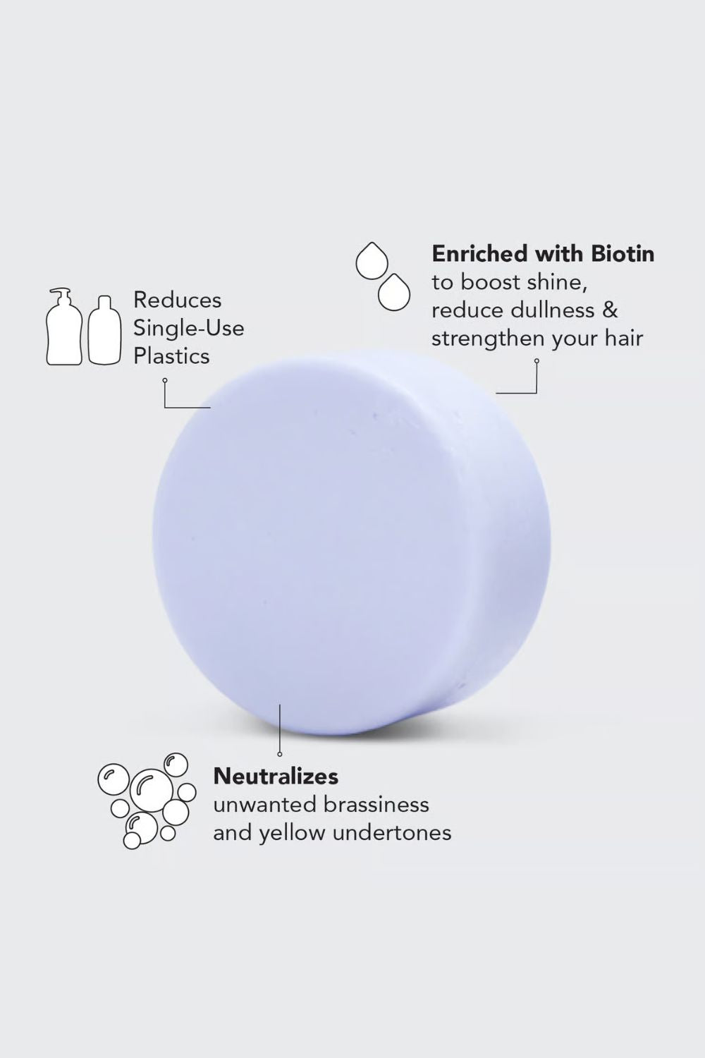 Kitsch - Shampoo & Conditioner - Purple Toning Solid Bar with Biotin - 1pc