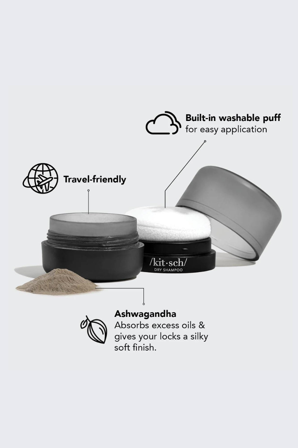 Kitsch - Volumizing Rice Protein Dry Shampoo (Dark) - 8g