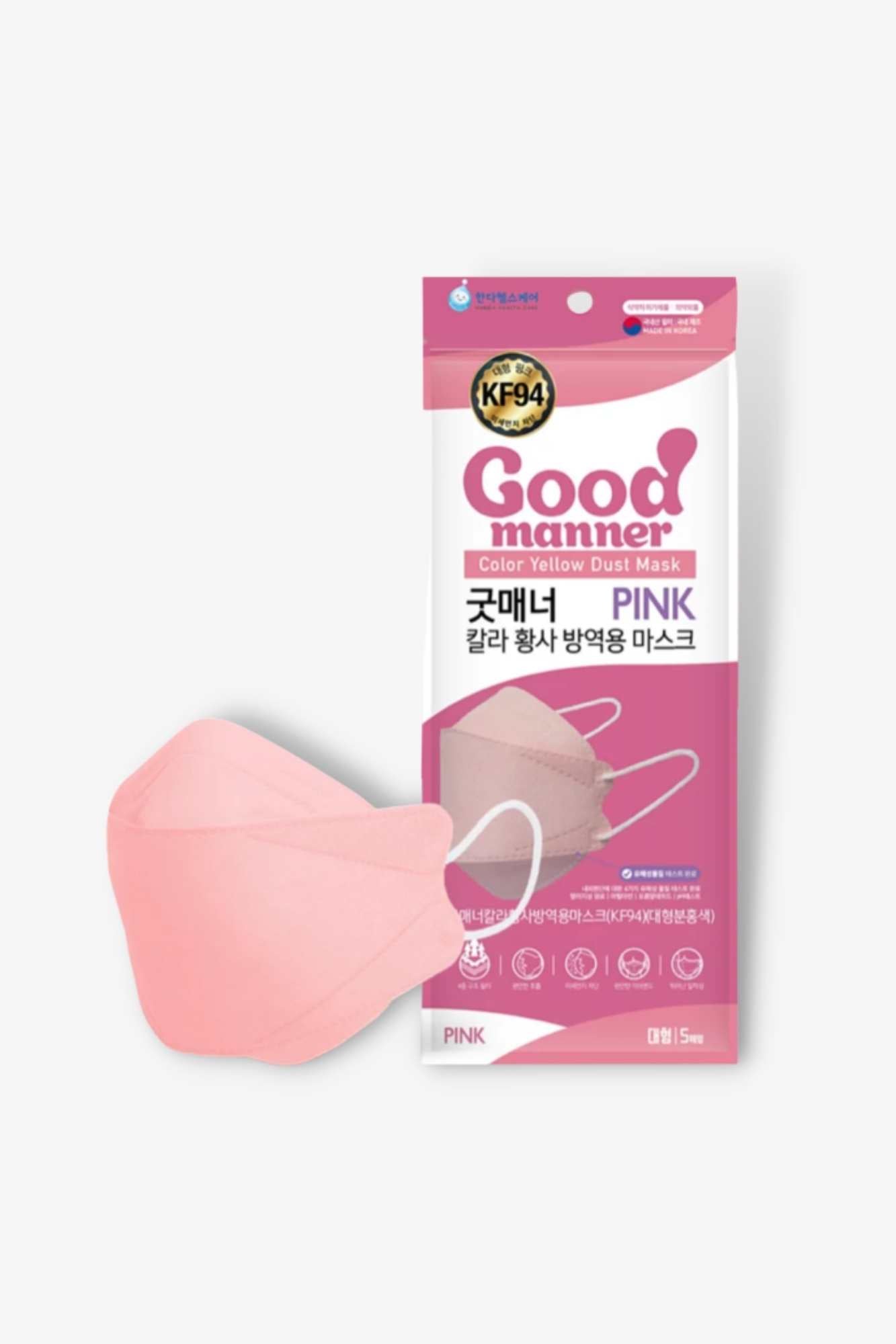 KF94 Mask - 5pcs (Pink)