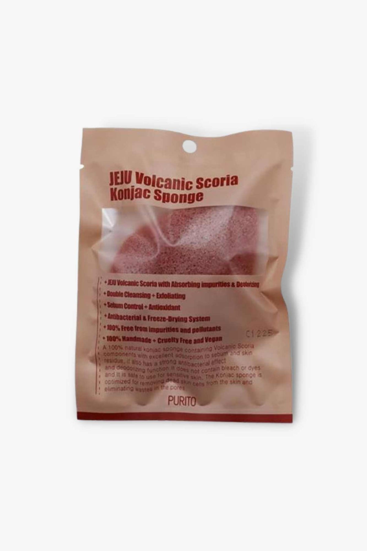 Purito - Volcanic Scoria Konjac Sponge - 1pc