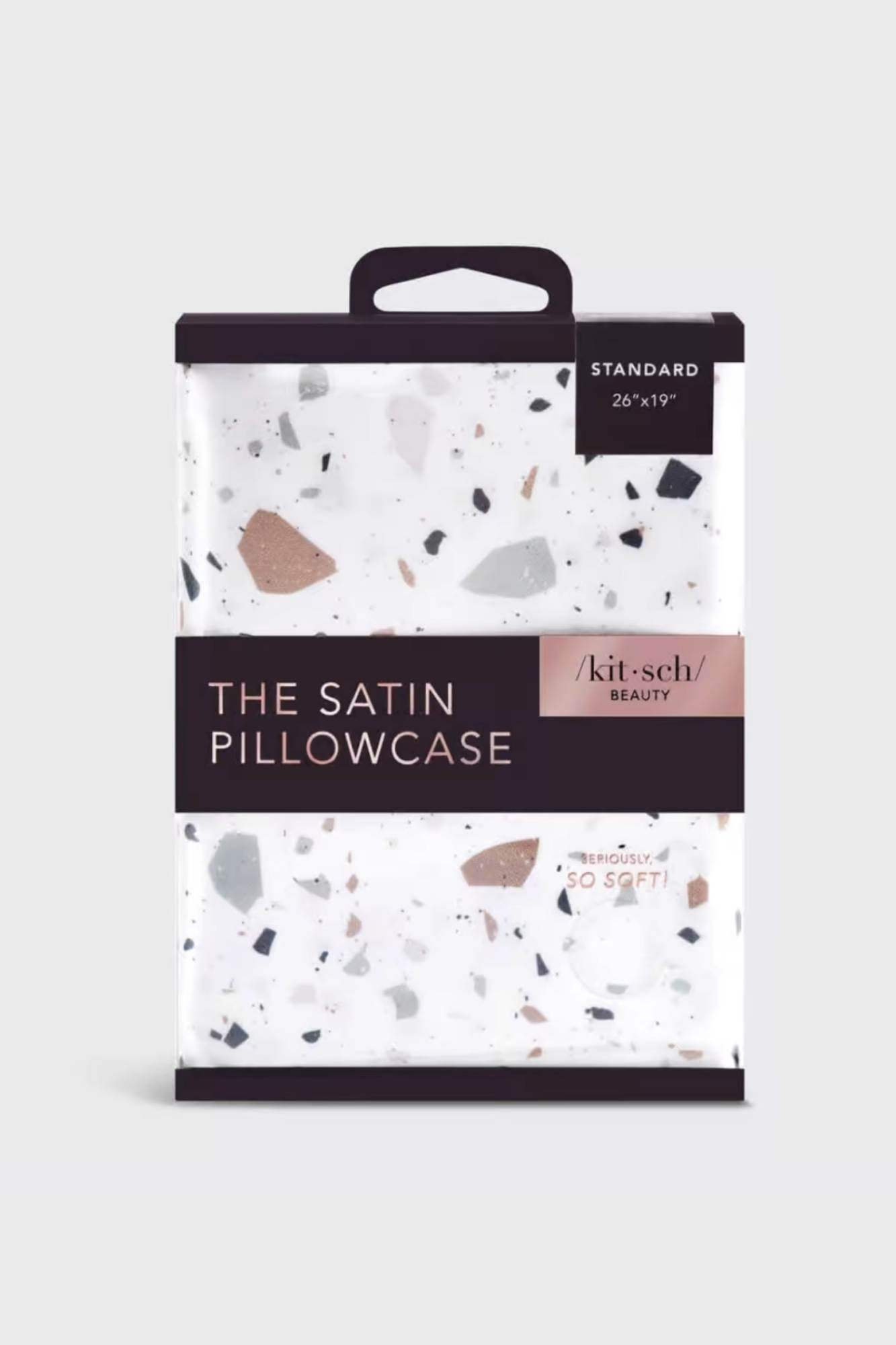 Kitsch - White Terrazzo Satin Pillowcase - 1pc