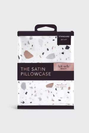 Kitsch - White Terrazzo Satin Pillowcase - 1pc