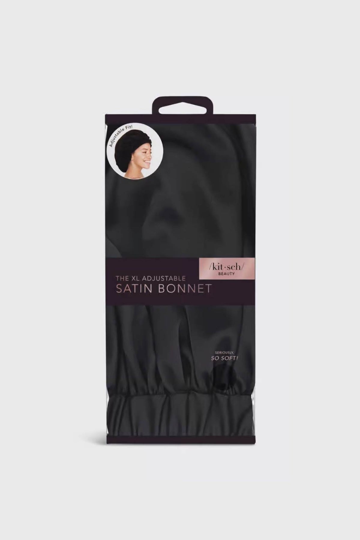 Kitsch - XL Black Satin Sleep Bonnet - 1pc