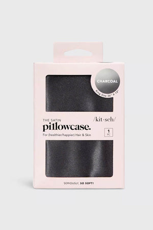 Kitsch - Charcoal Satin Pillowcase - 1pc (2 sizes)