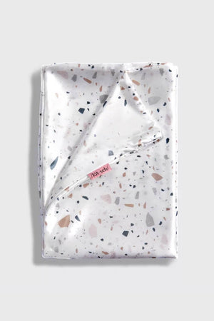 Kitsch - White Terrazzo Satin Pillowcase - 1pc