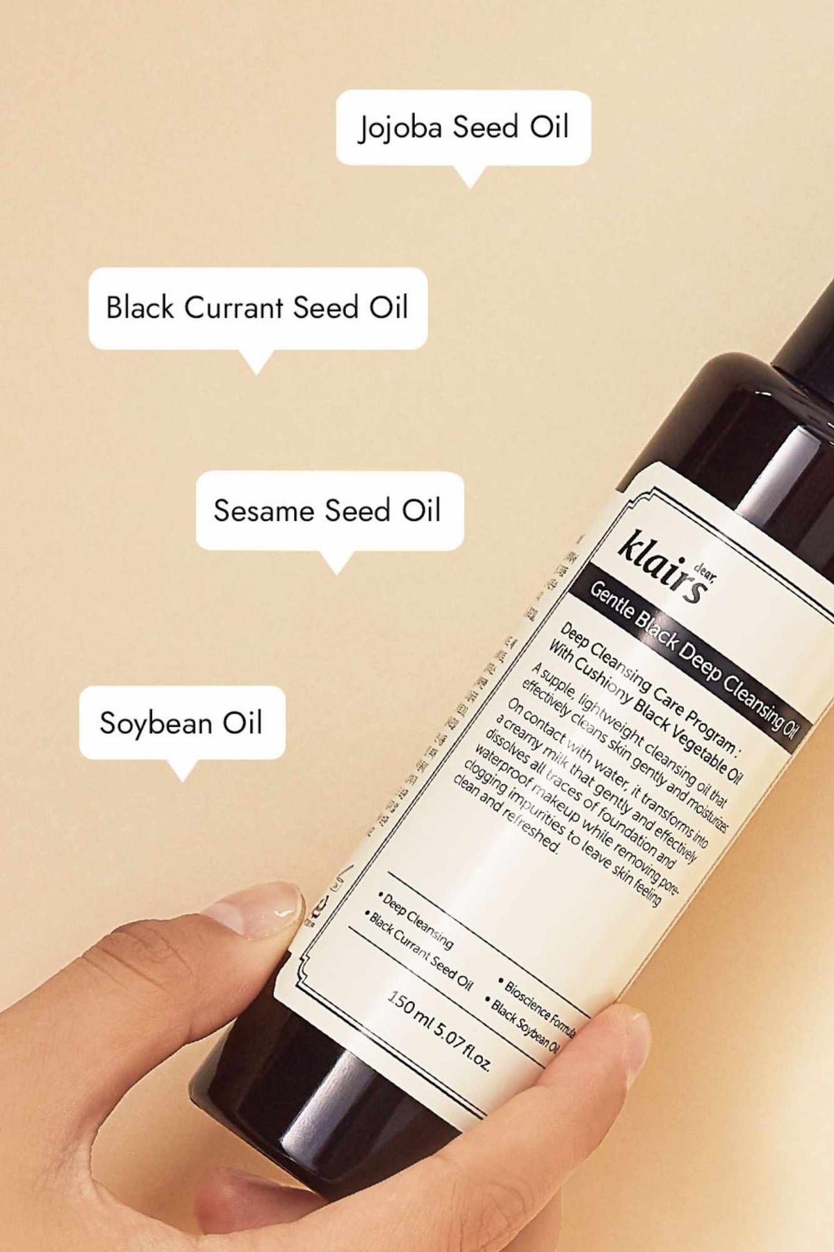 Dear, Klairs - Gentle Black Deep Cleansing Oil - 150ml