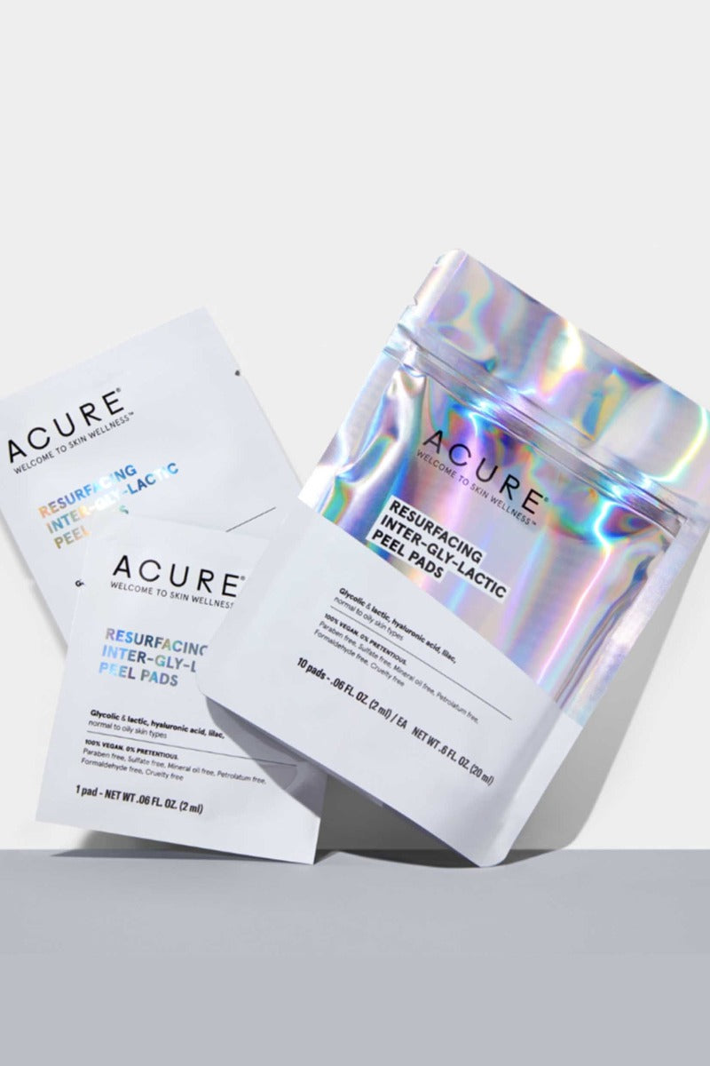 acure beauty resurfacing inter gly lactic peel pads australian skincare store online k beauty all skin types