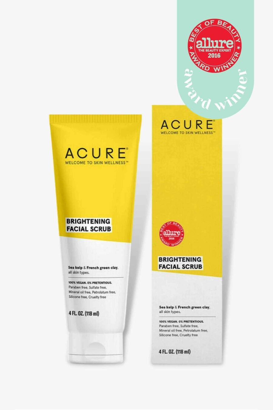 Acure beauty brightening facial scrub Body care Beauty award allure 2016