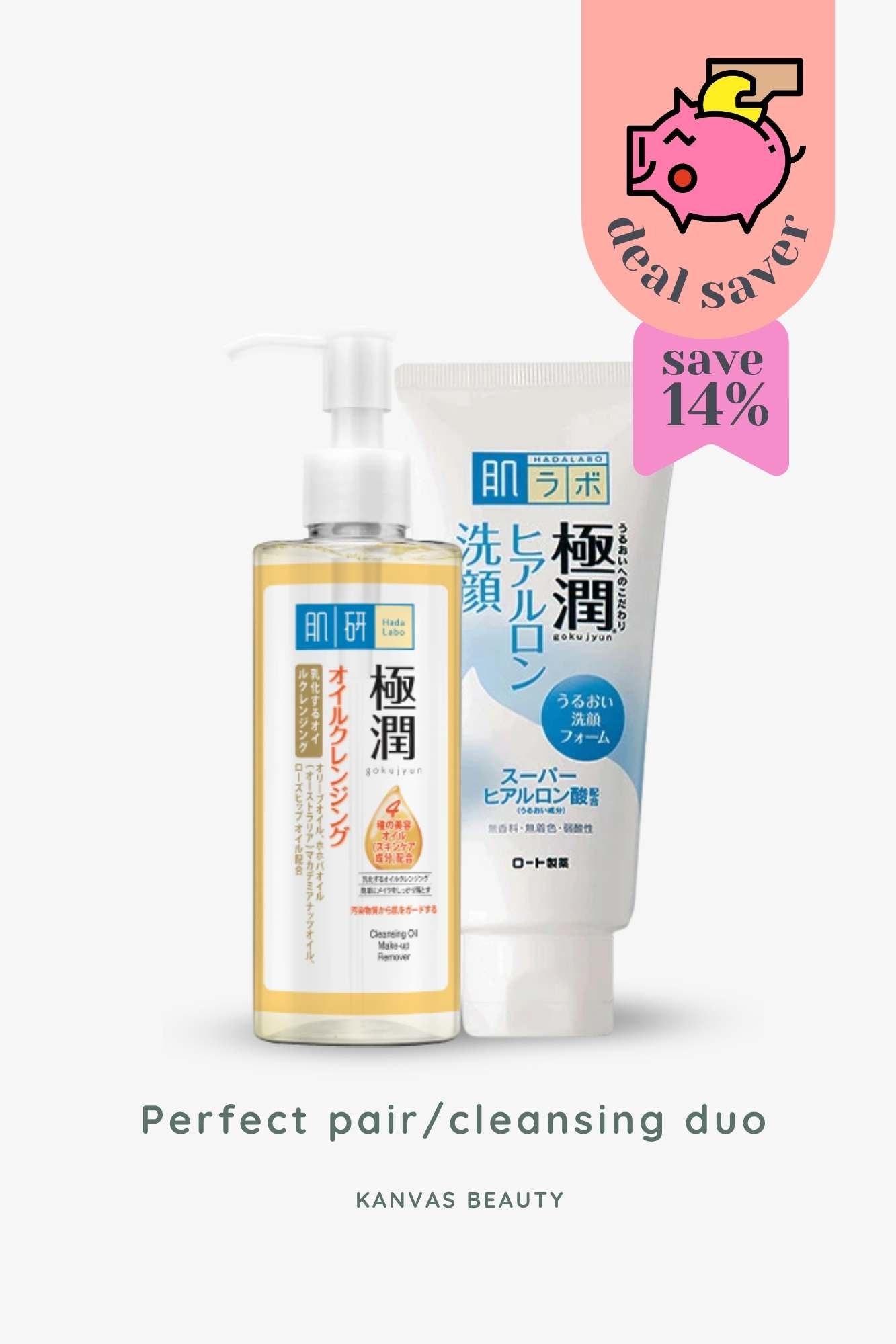 Rohto Mentholatum - Hada Labo Gokujyun Cleansing Oil + Wash (Double Cleanse Duo) - 2pcs