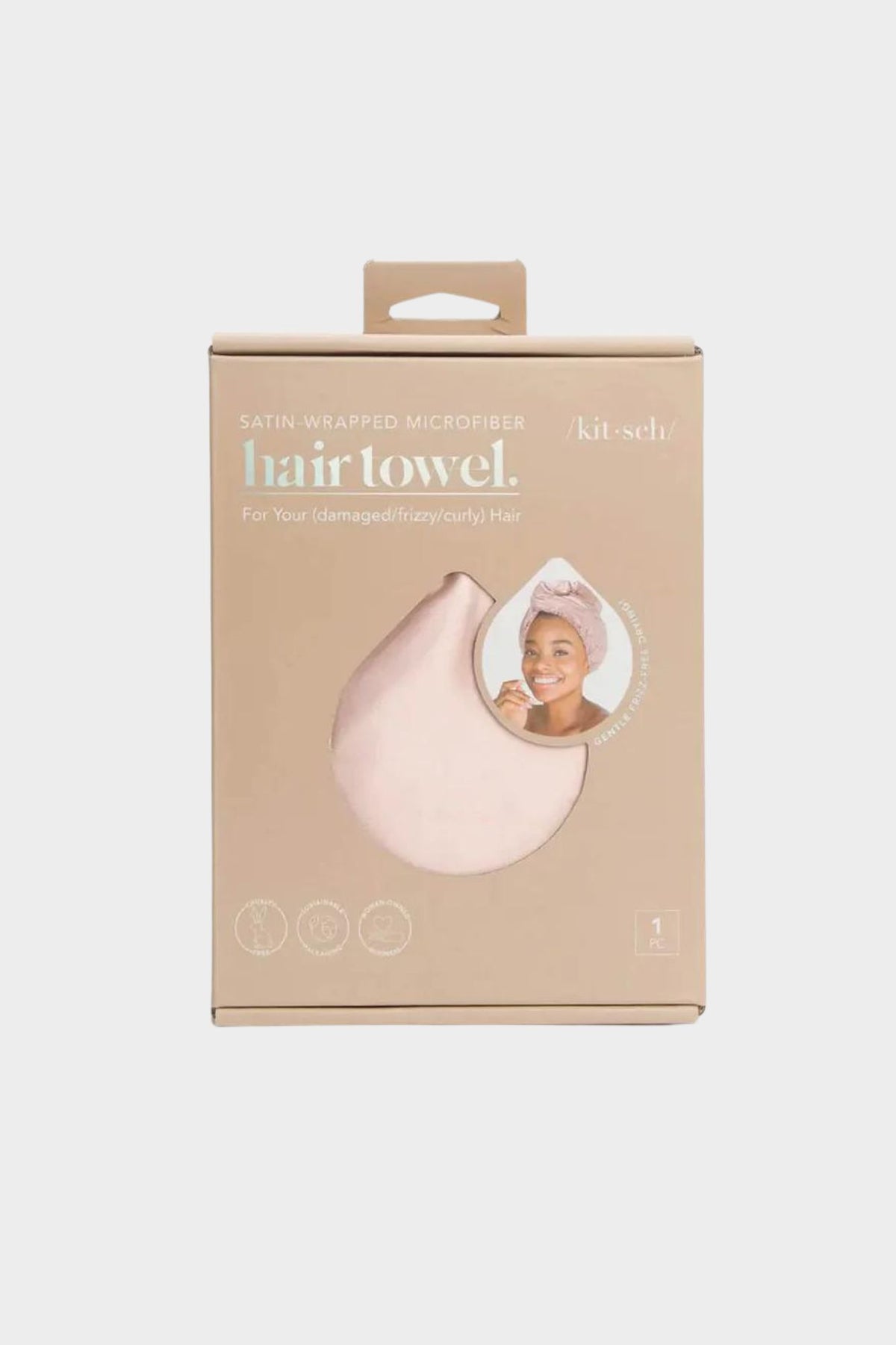 Kitsch - Satin Quick Dry Hair Towel - 1pc (2 colours)