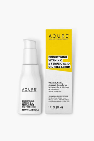 Acure brightening vitamin C vit C ferulic Acid oil Serum oil-free Australian Serums